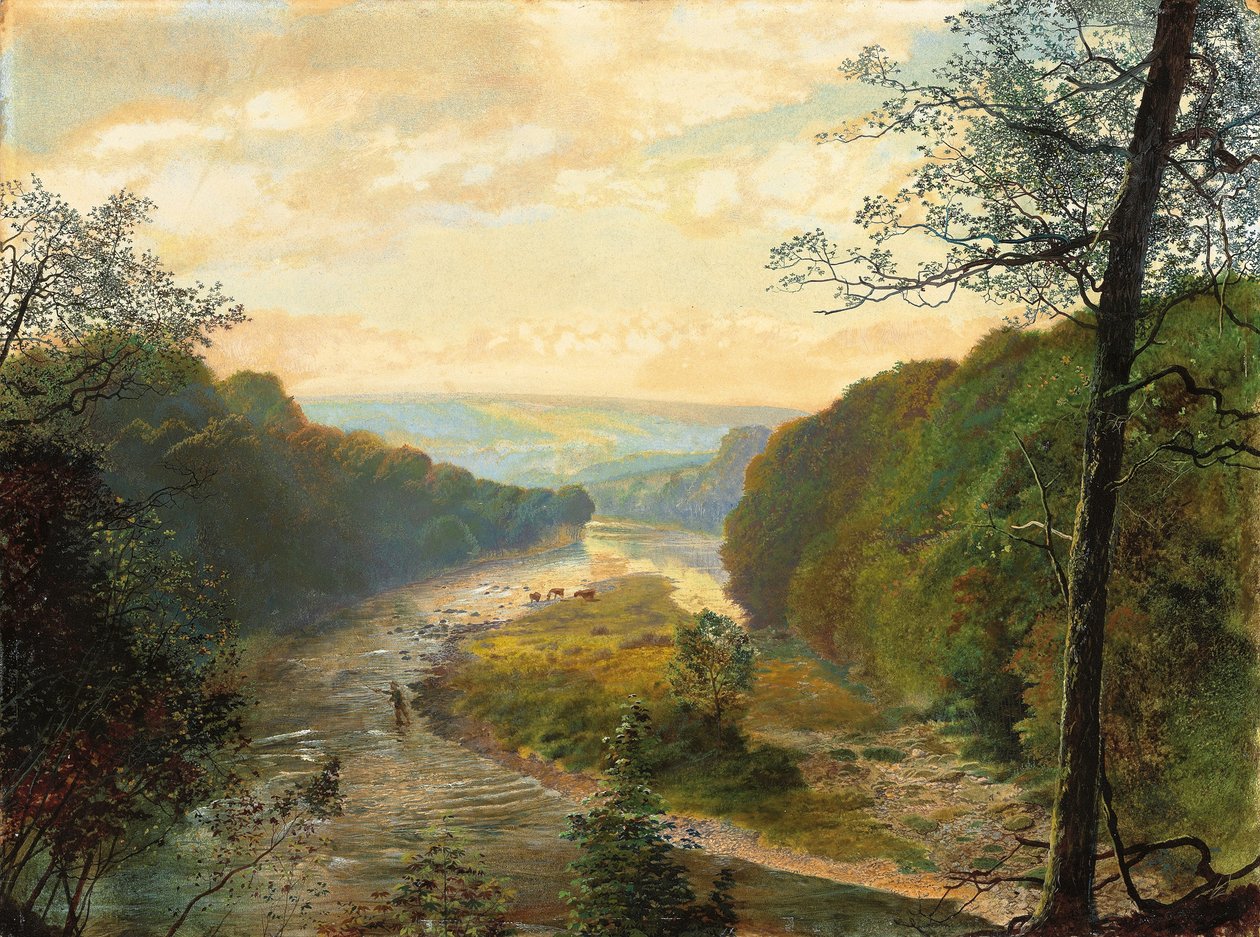 The Wharfe Valley, with Barden Tower Beyond by John Atkinson Grimshaw