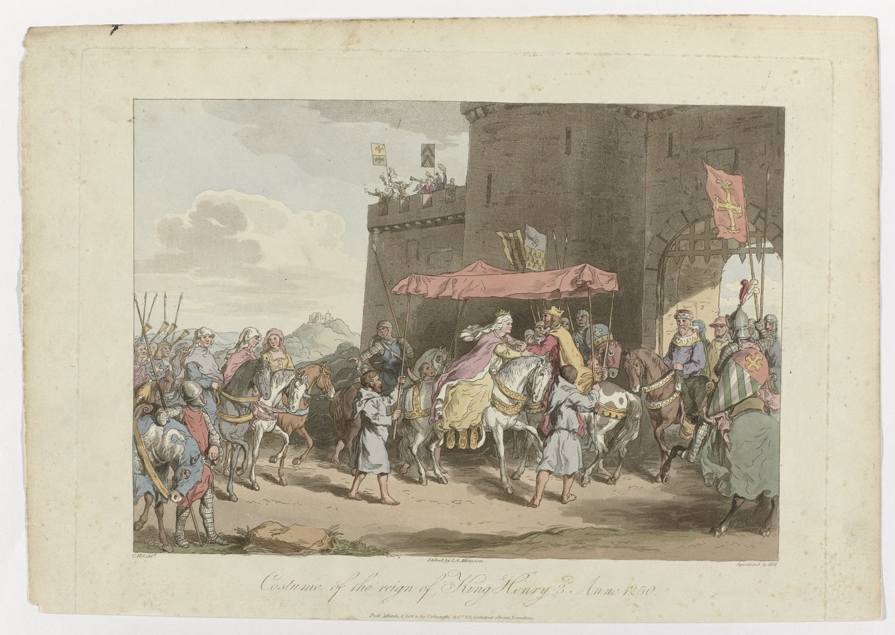 Costume of the Reign of King Henry III, Anno 1250, March 1, 1814 by John Augustus Atkinson