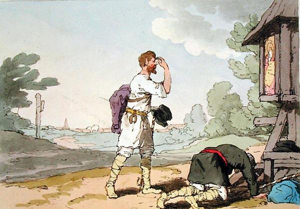 Pilgrims, etched by the artist, published 1804 by John Augustus Atkinson