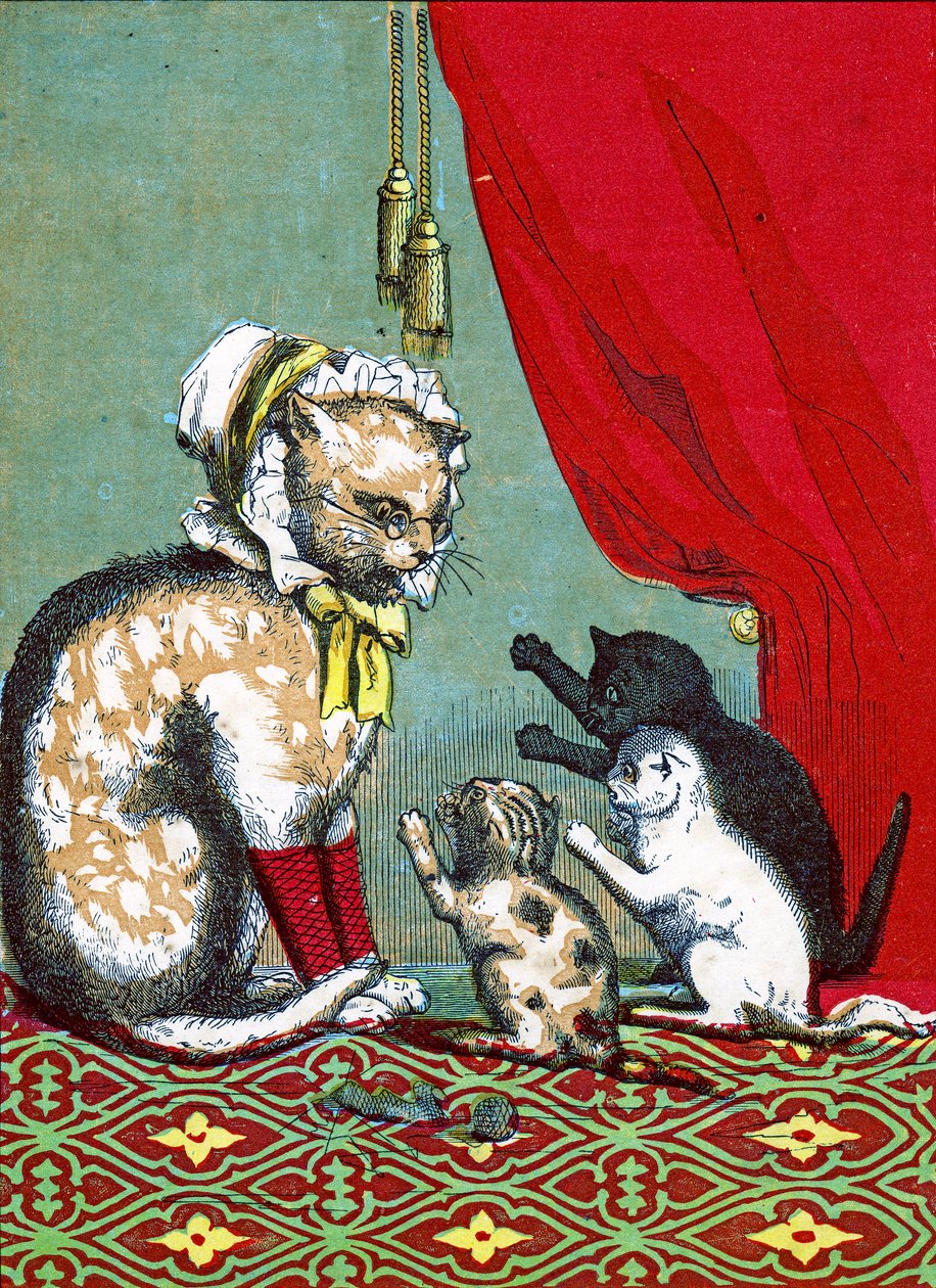 The Three Little Kittens Had Lost Their Mittens, Illustration from "Three Little Kittens" 1859 by John Ballantyne