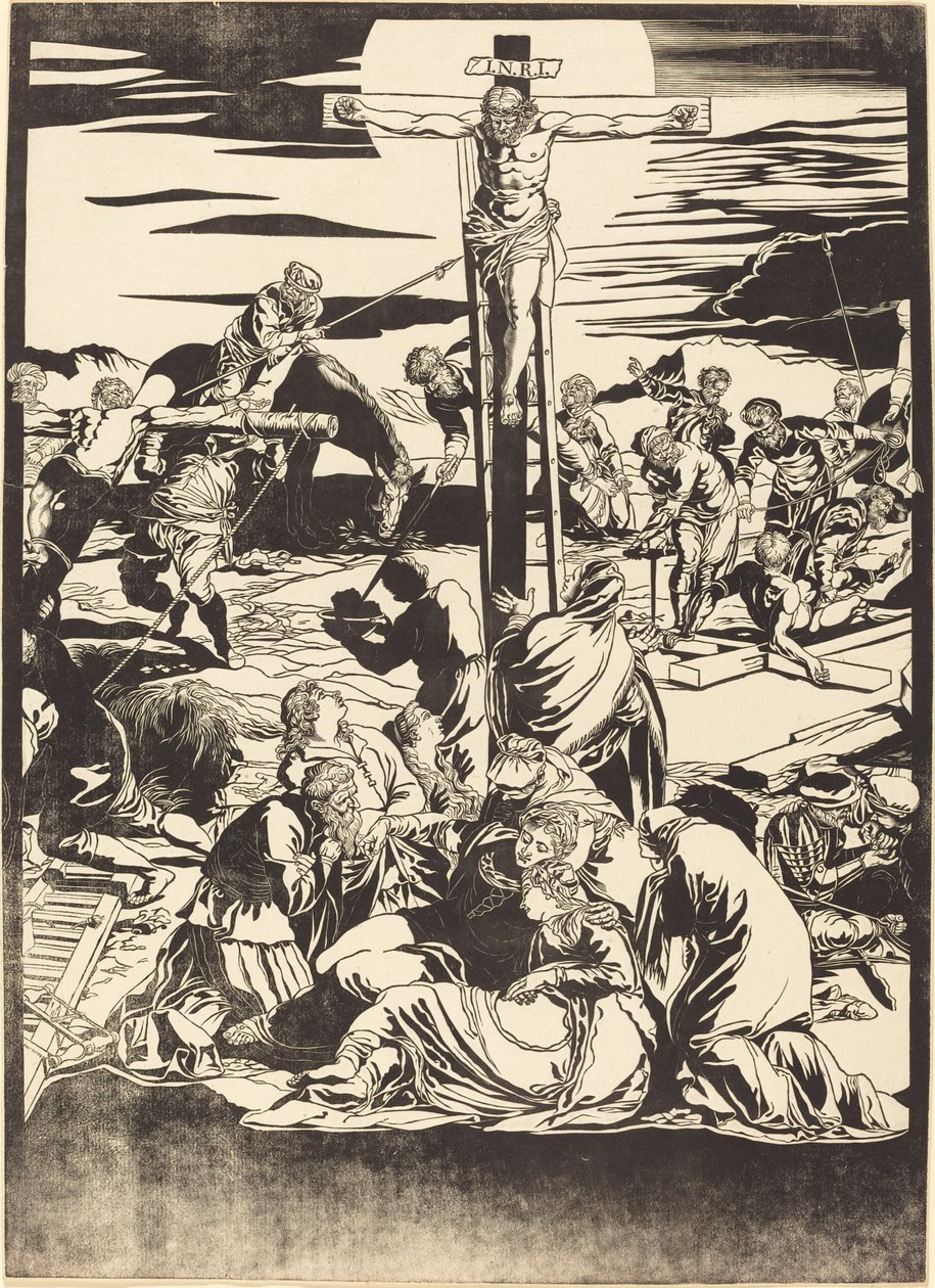 The Crucifixion (Center Plate) by John Baptist Jackson after Jacopo Tintoretto