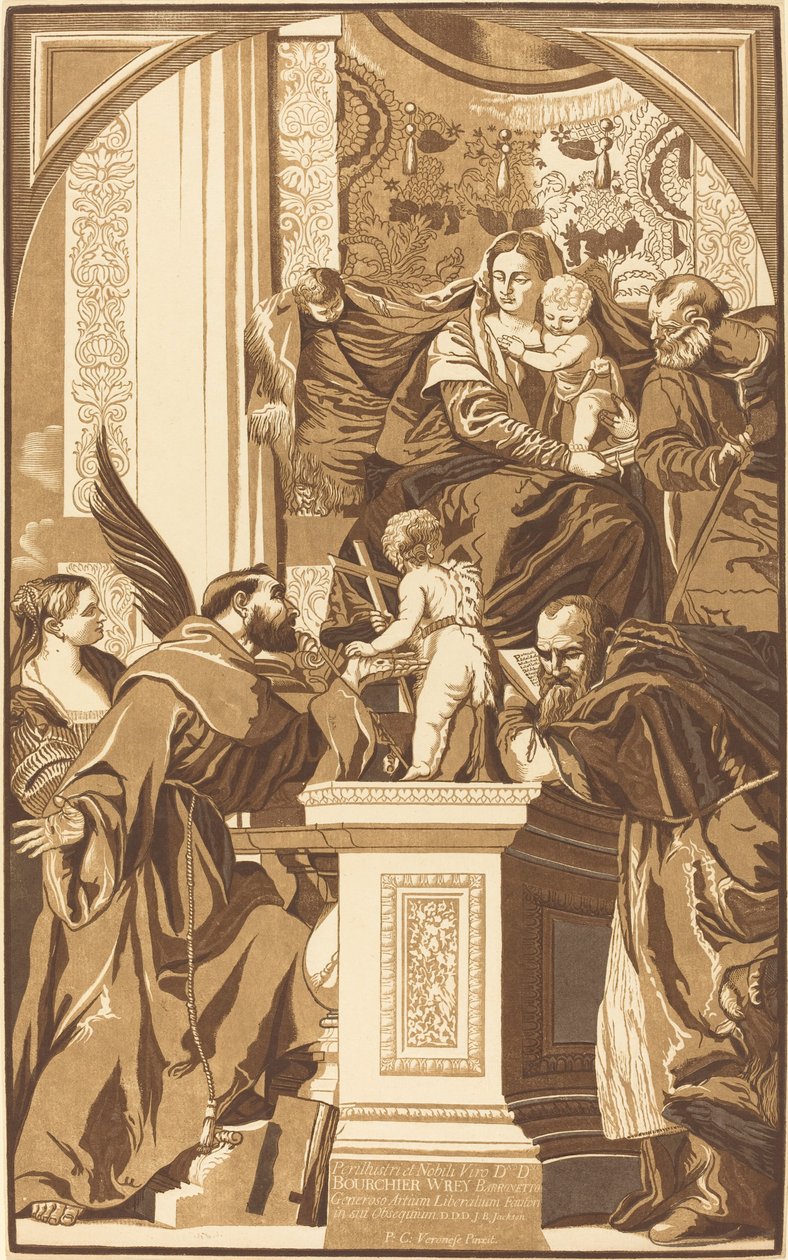 Holy Family and Four Saints by John Baptist Jackson after Veronese