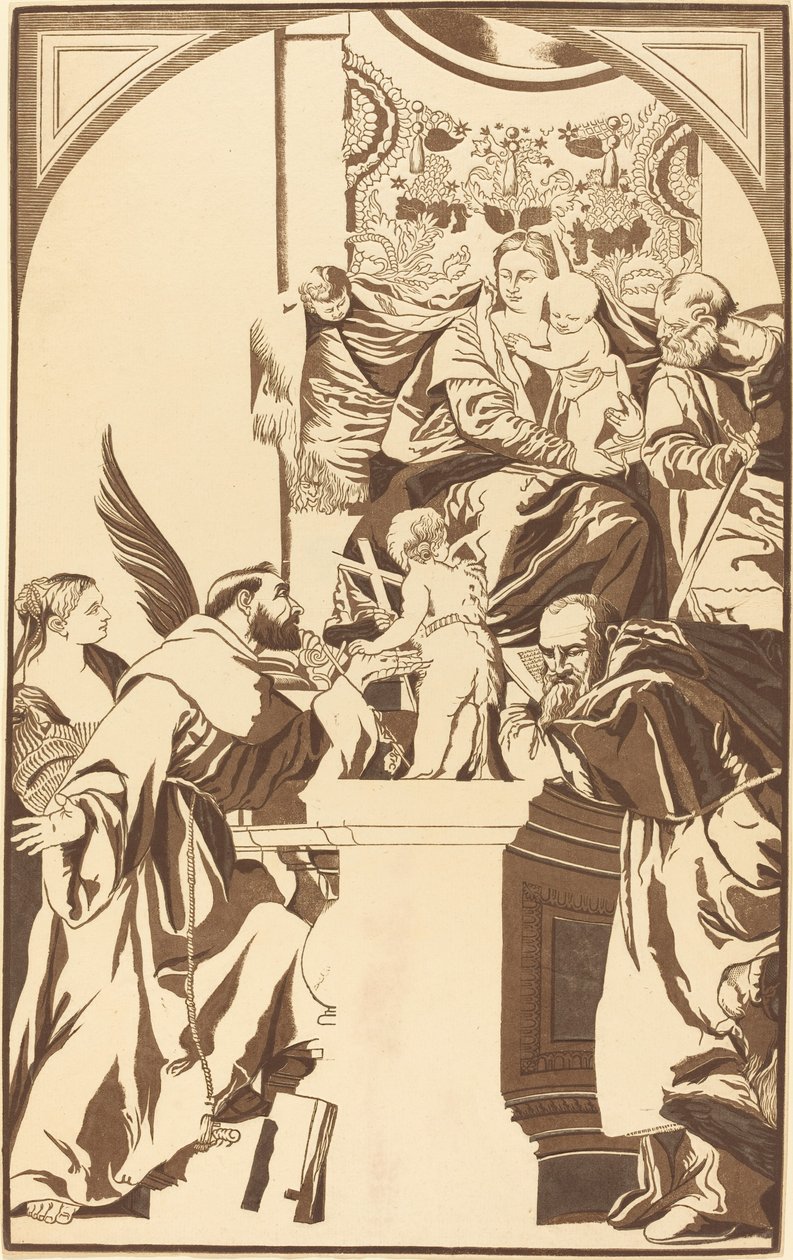 Holy Family and Four Saints by John Baptist Jackson after Veronese