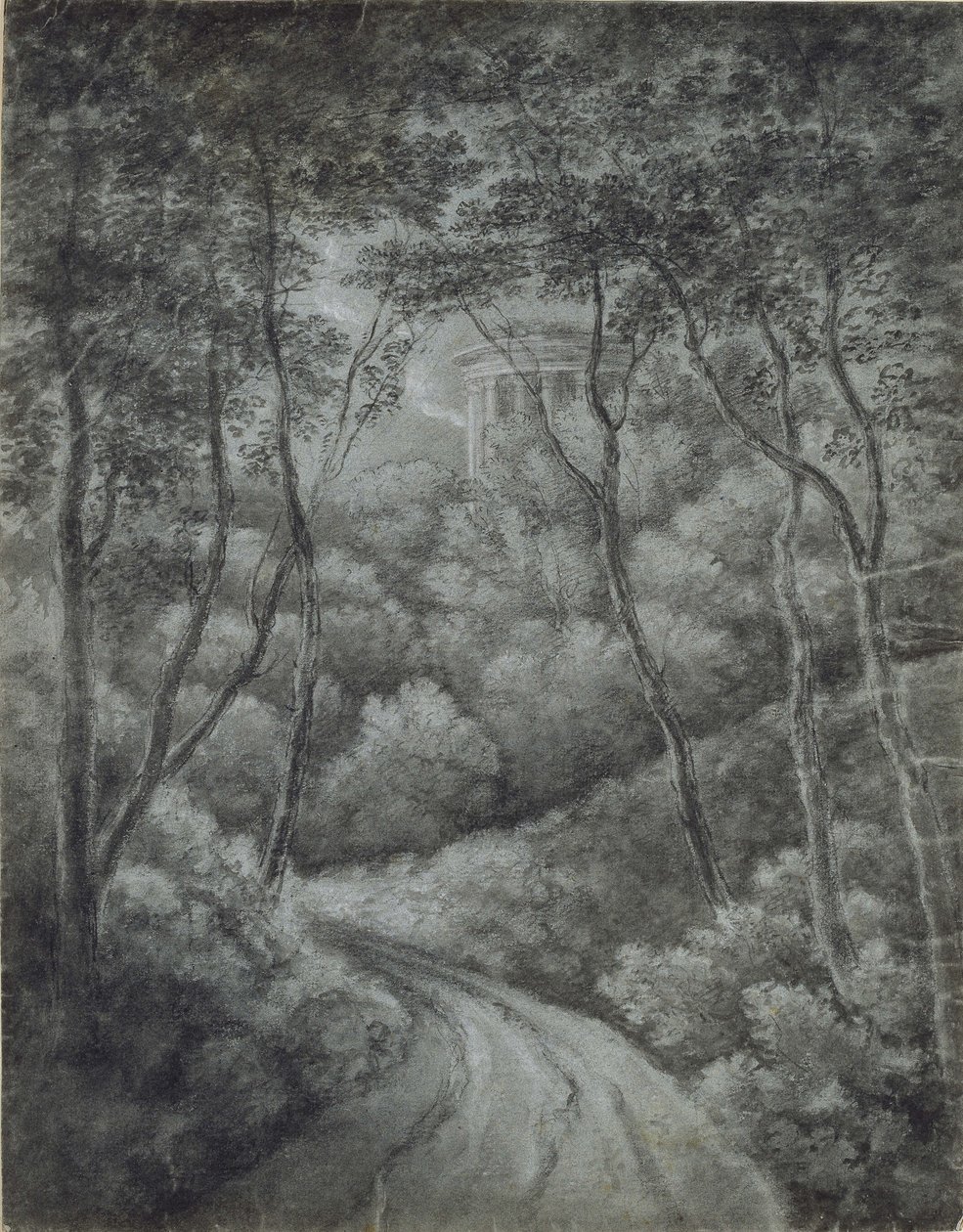 Landscape with a Path through a Forest and a Classical Temple by John Baptist Malchair