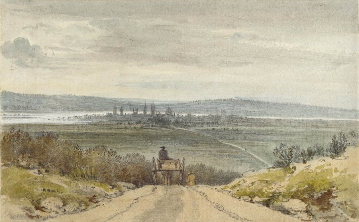 Oxford from Shotover Hill, from Recollection by John Baptist Malchair