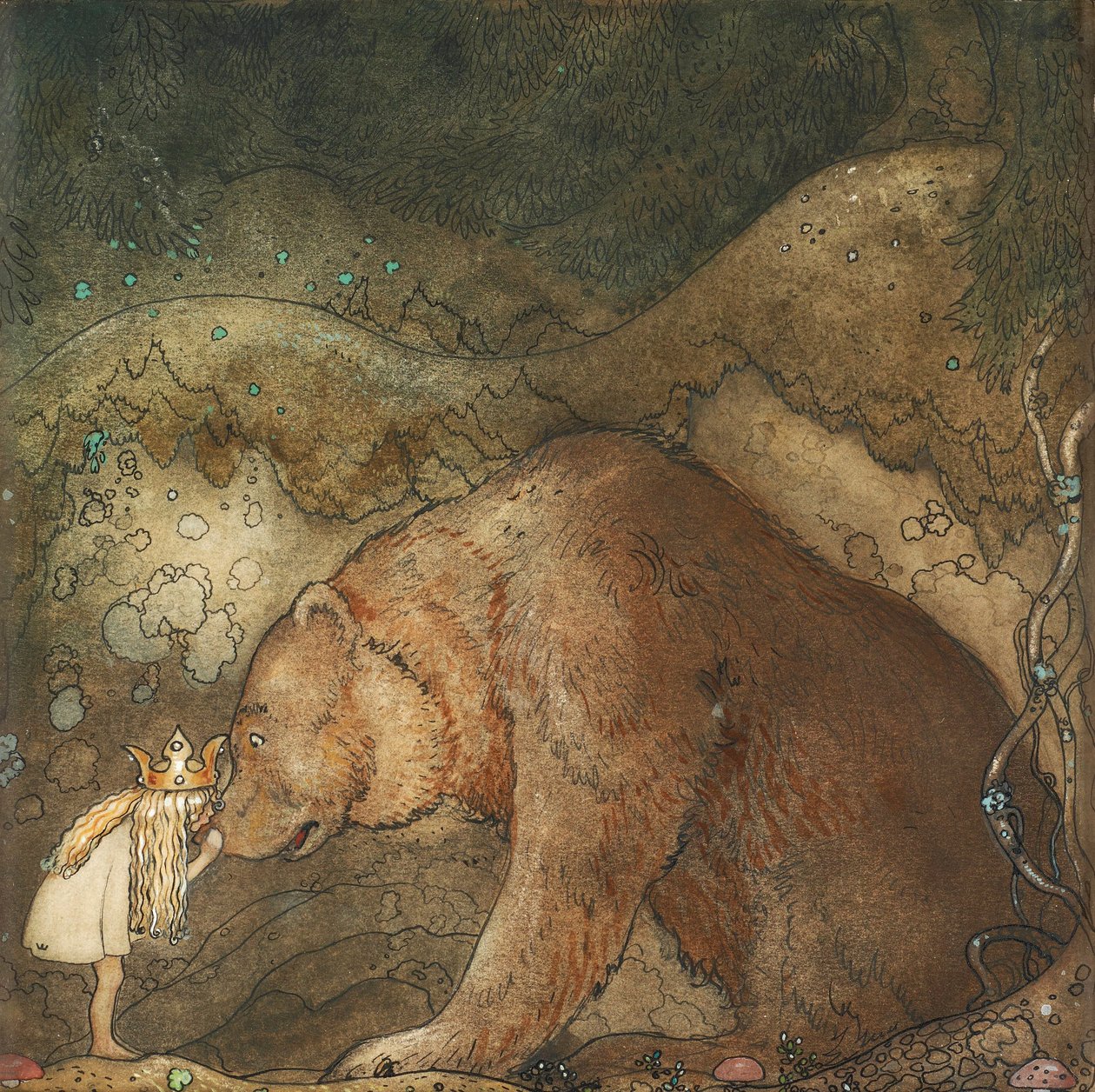 Poor Little Bear! by John Bauer