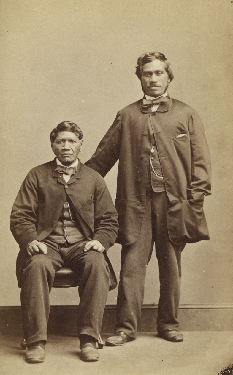Takerei and Hapimana, c.1863 by John Beattie