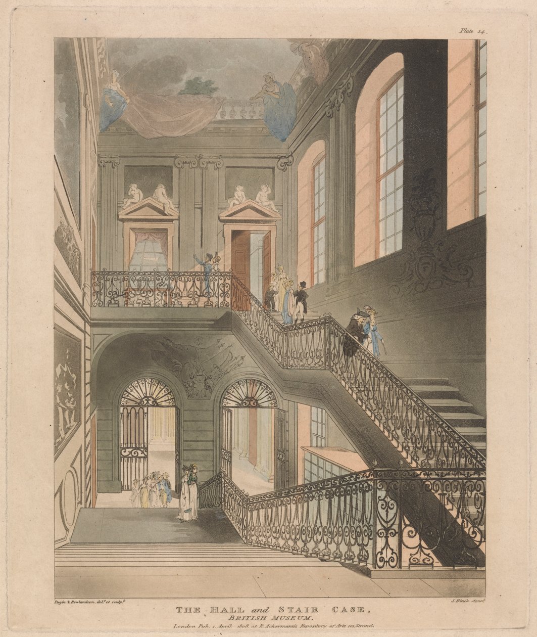 The Hall and Stair Case, British Museum by John Bluck