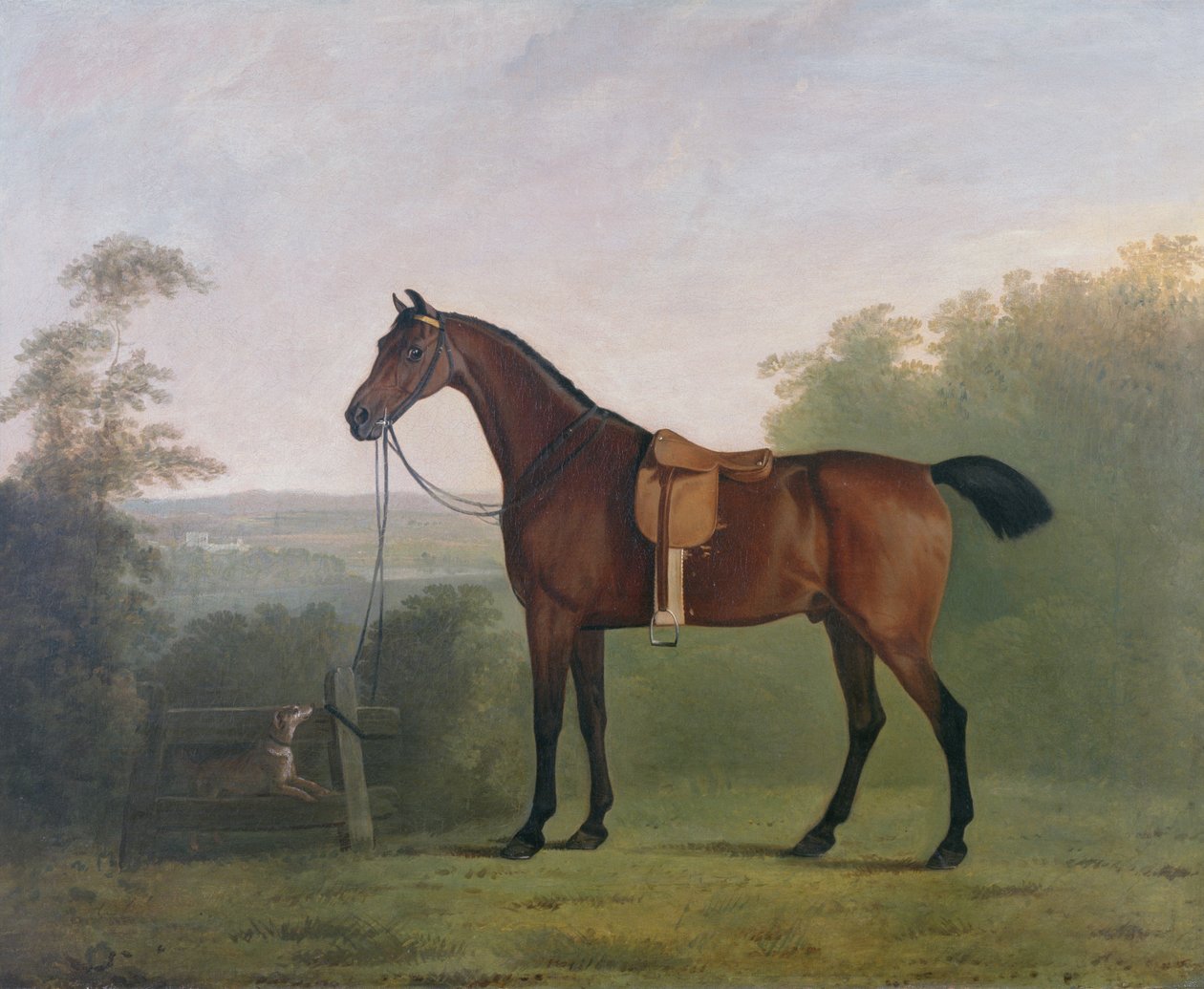 A Bay Hunter in a Landscape by John Boultbee