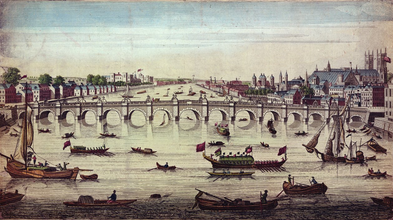 Westminster Bridge, Looking Westward, Published by J. Bowles, 1747 by John Boydell