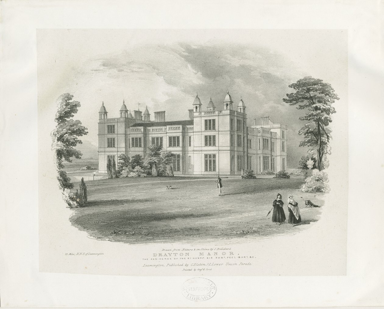 Drayton Bassett - "Drayton Manor" (engraving) by John Brandard