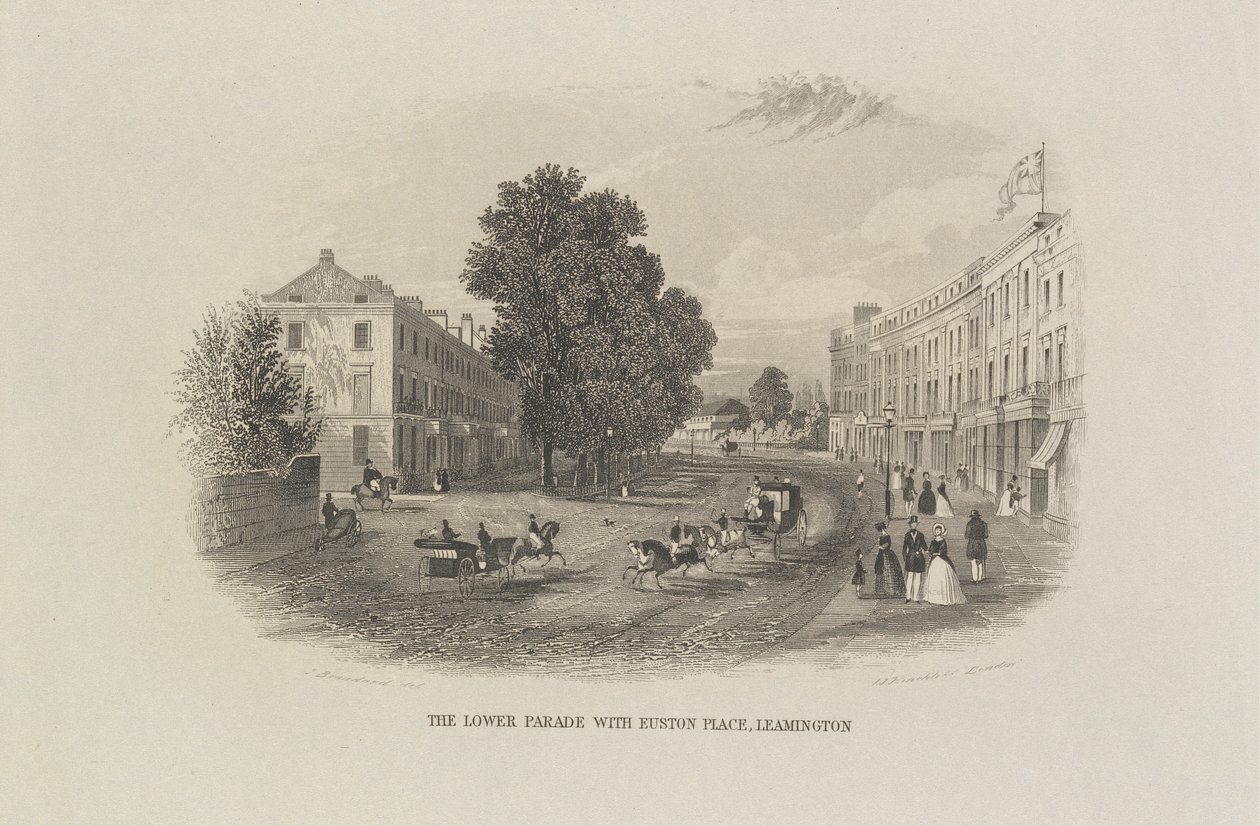 The Lower Parade with Euston Place, Leamington by John Brandard