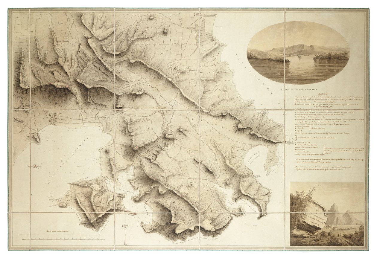 Plan of the Environs of English Harbour, Antigua, c.1782 by John Brown