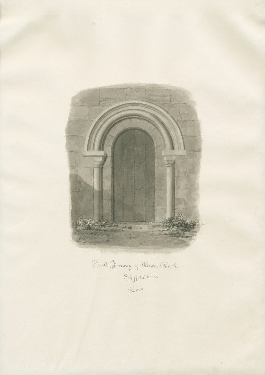 Alrewas Church - North Doorway by John Buckler