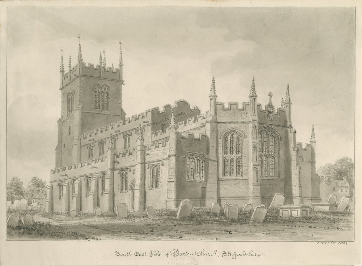 Barton under Needwood Church by John Buckler