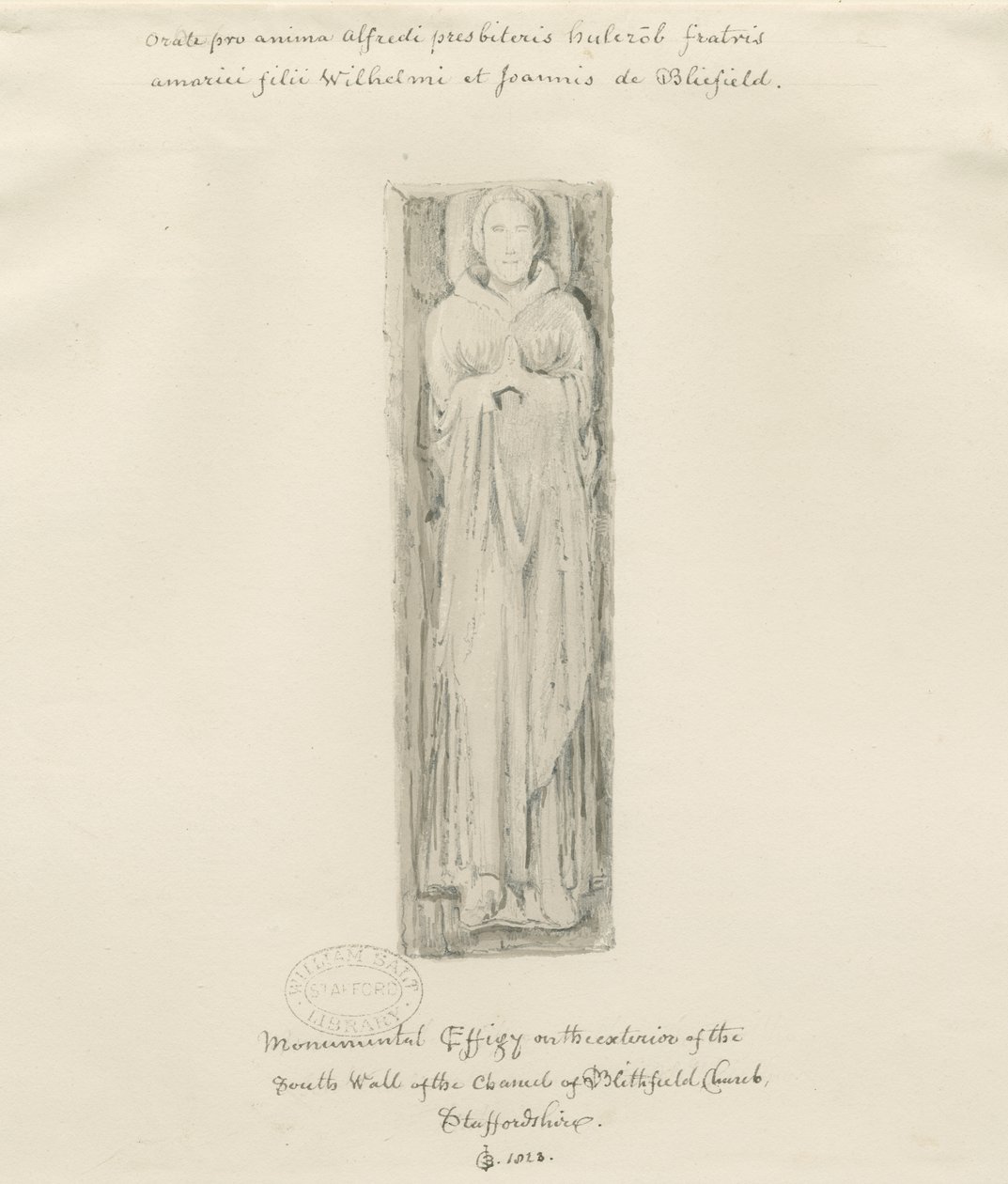 Blithfield Church - Monumental Effigy by John Buckler