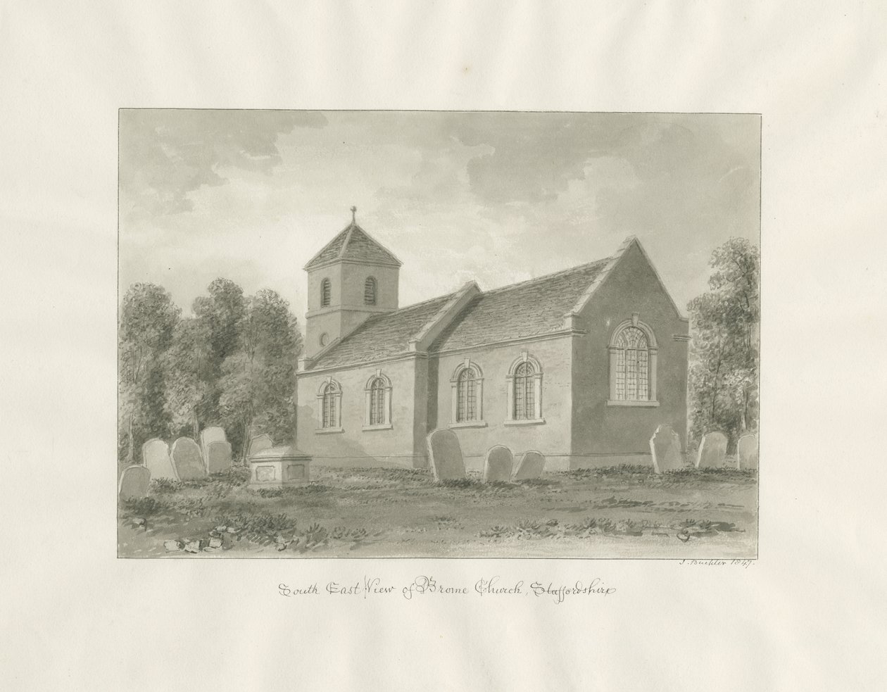Broom (now Worcestershire) Church by John Buckler