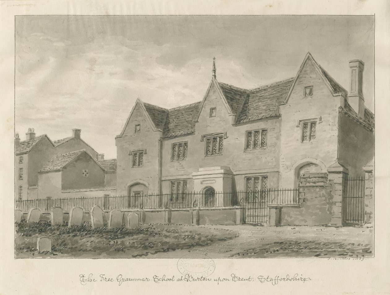 Burton-upon-Trent - Grammar School by John Buckler