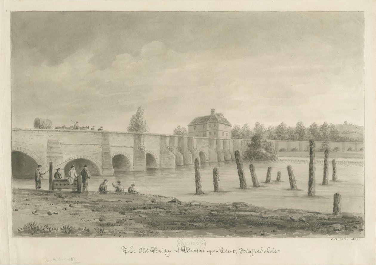 Burton-upon-Trent Bridge and Town by John Buckler