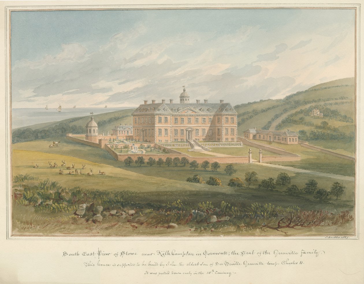 Stowe, Kilkhampton, Cornwall by John Buckler