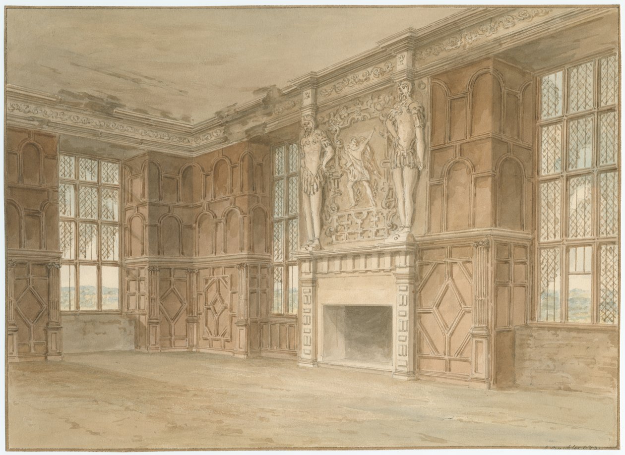 Interior of Old Hardwick Hall, Derbyshire by John Buckler