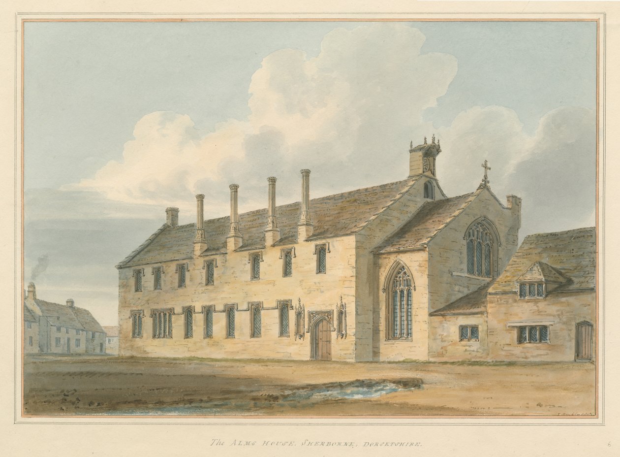 Dorset - Sherborne - The Alms House, 1802 by John Buckler