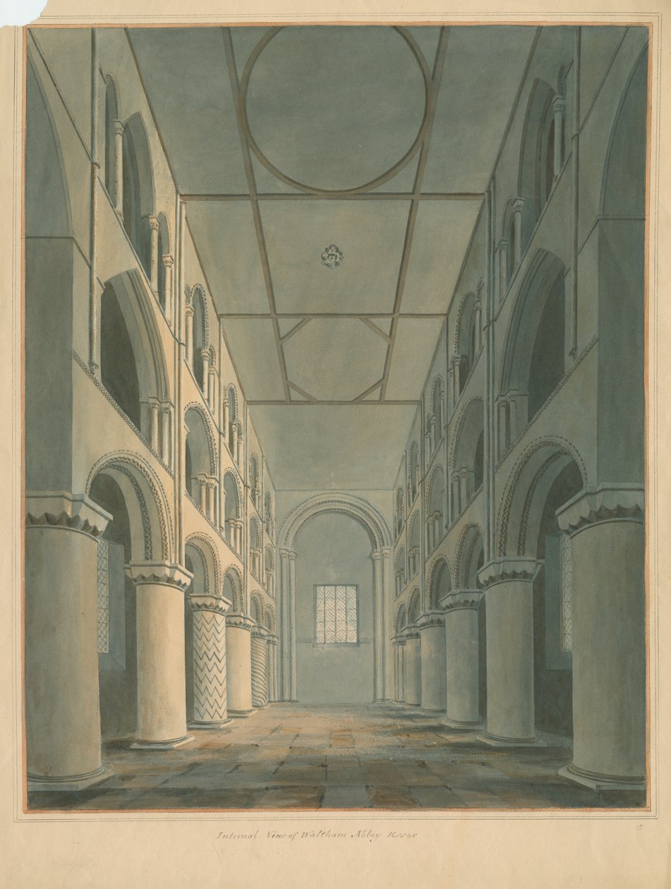 Essex - Waltham Abbey - Interior, 1802 by John Buckler