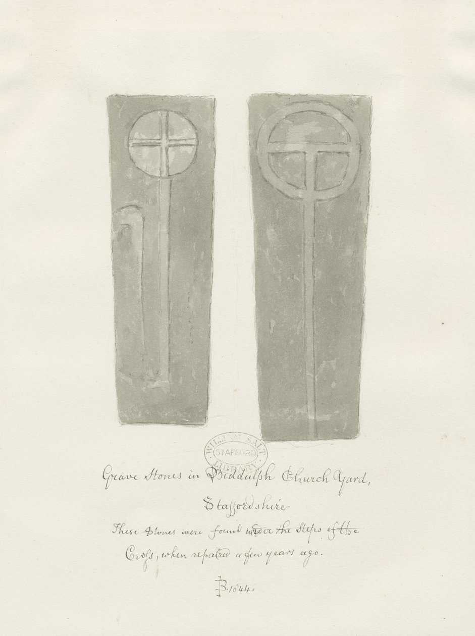 Grave stones in Biddulph Churchyard by John Buckler