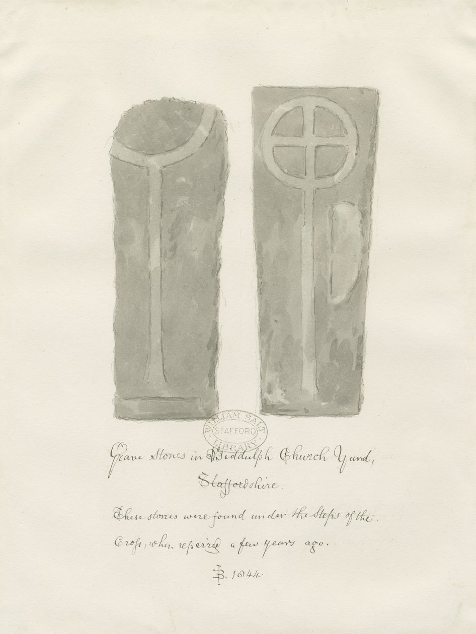 Grave stones in Biddulph Churchyard by John Buckler
