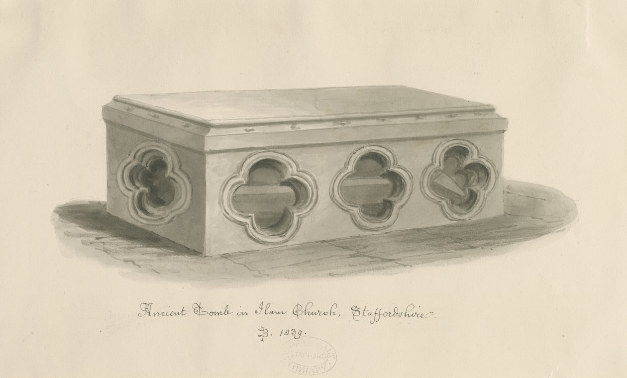 Ilam Church - Tomb of St. Bertram by John Buckler