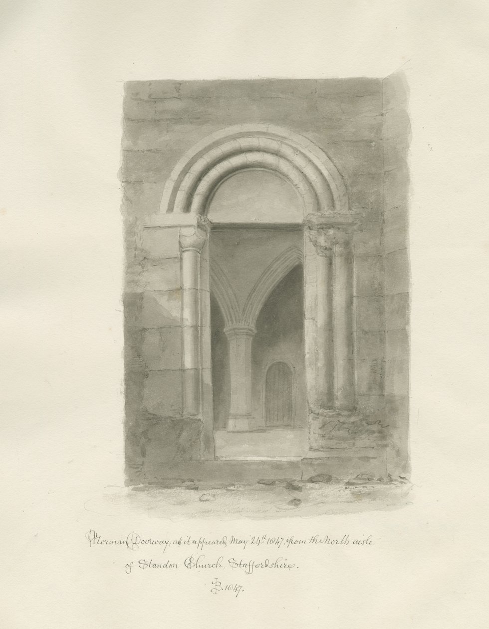 Interior of Standon Church by John Buckler