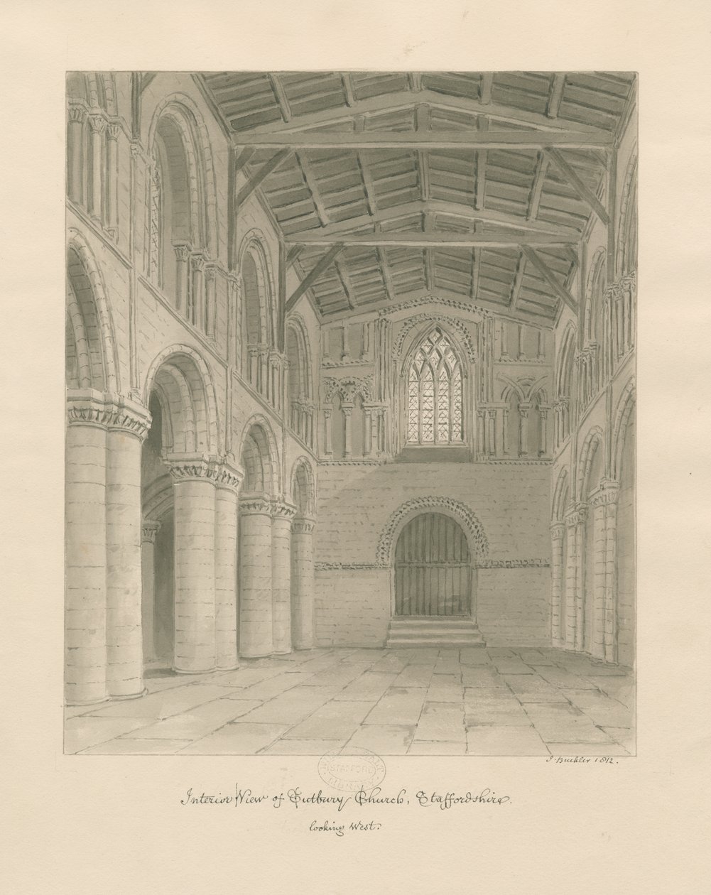 Interior of Tutbury Priory Church by John Buckler