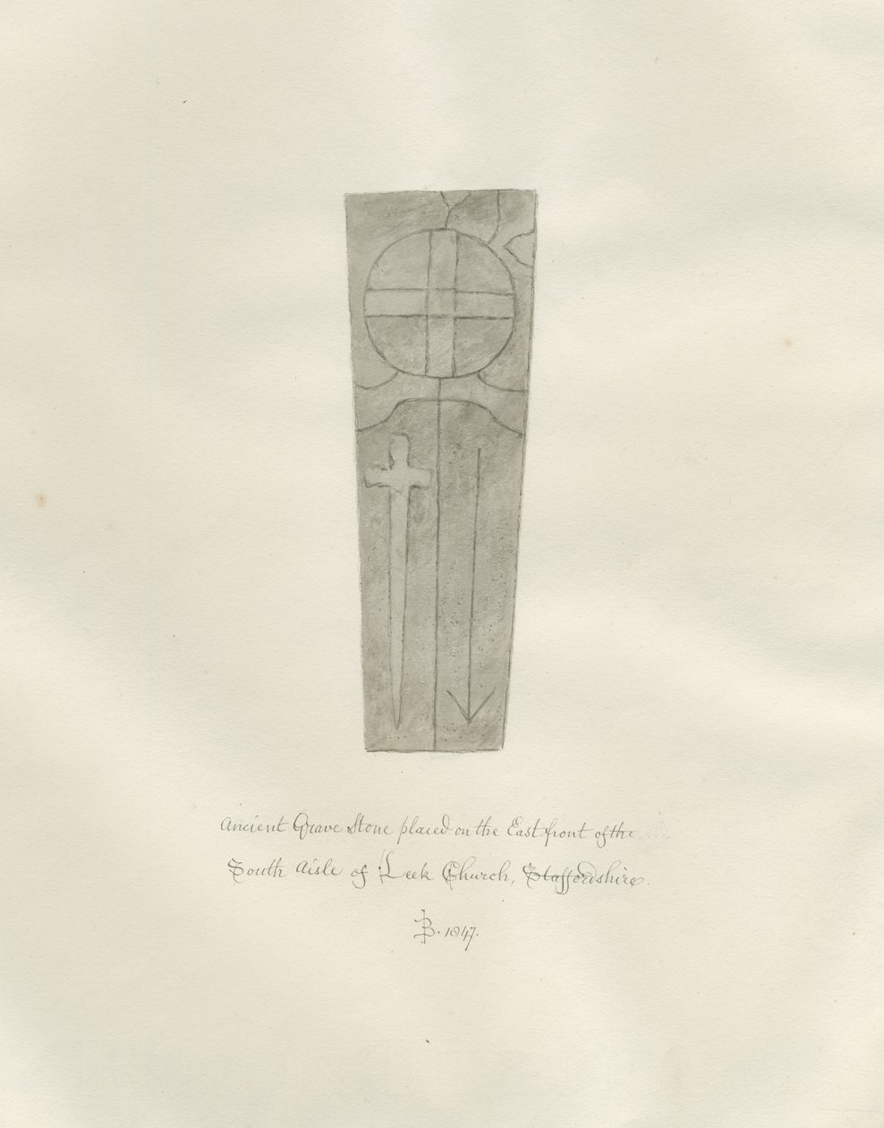 Leek Church - Gravestone by John Buckler