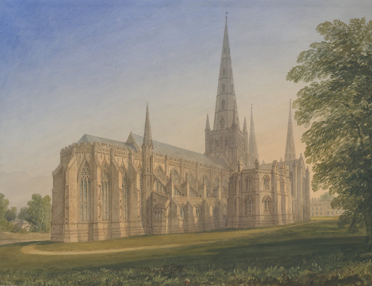 Lichfield Cathedral - North East View by John Buckler