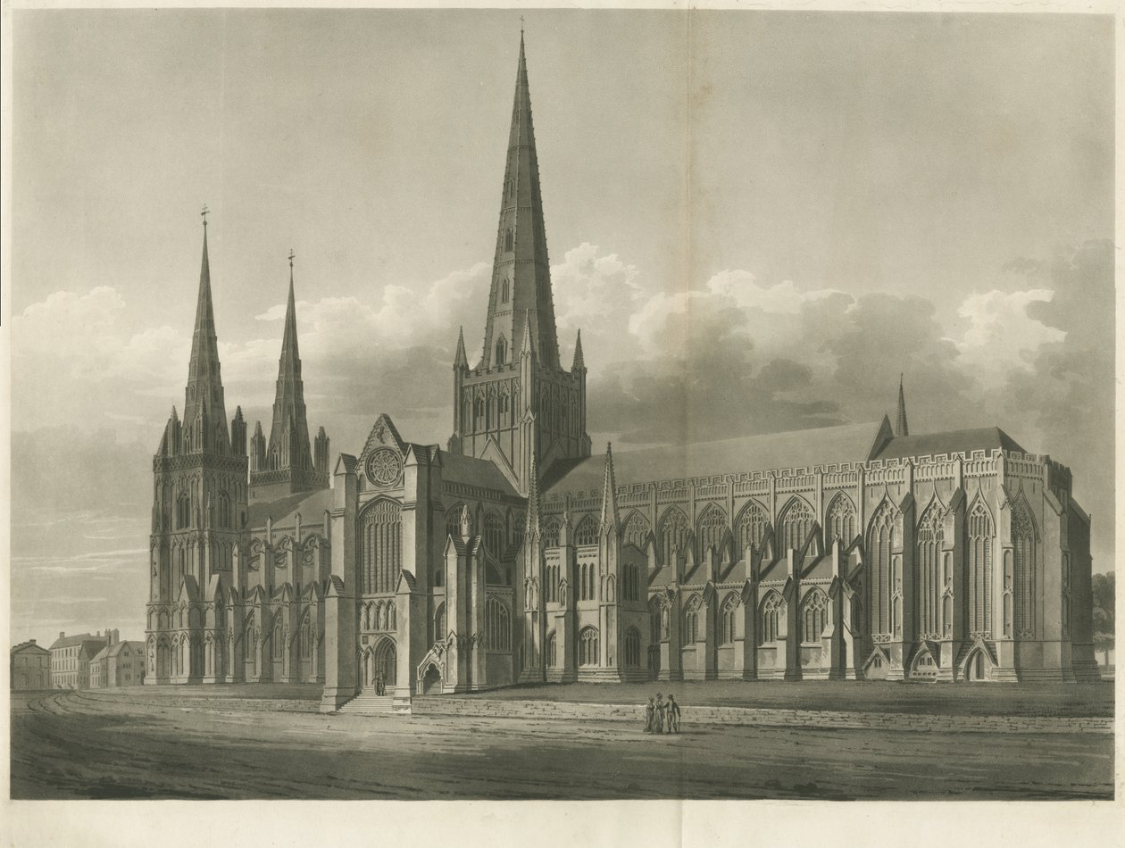 Lichfield Cathedral - South East View by John Buckler