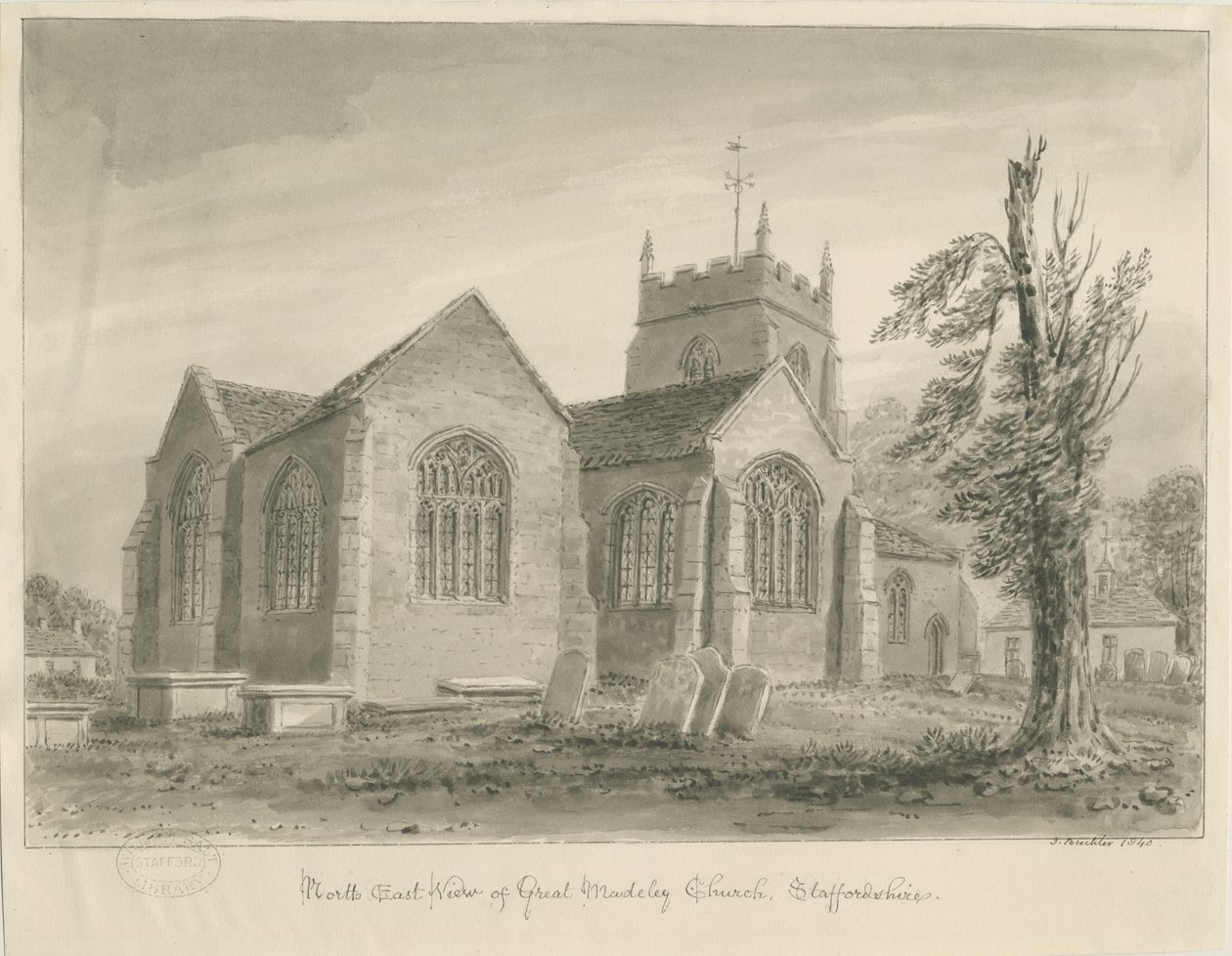 Madeley Church by John Buckler