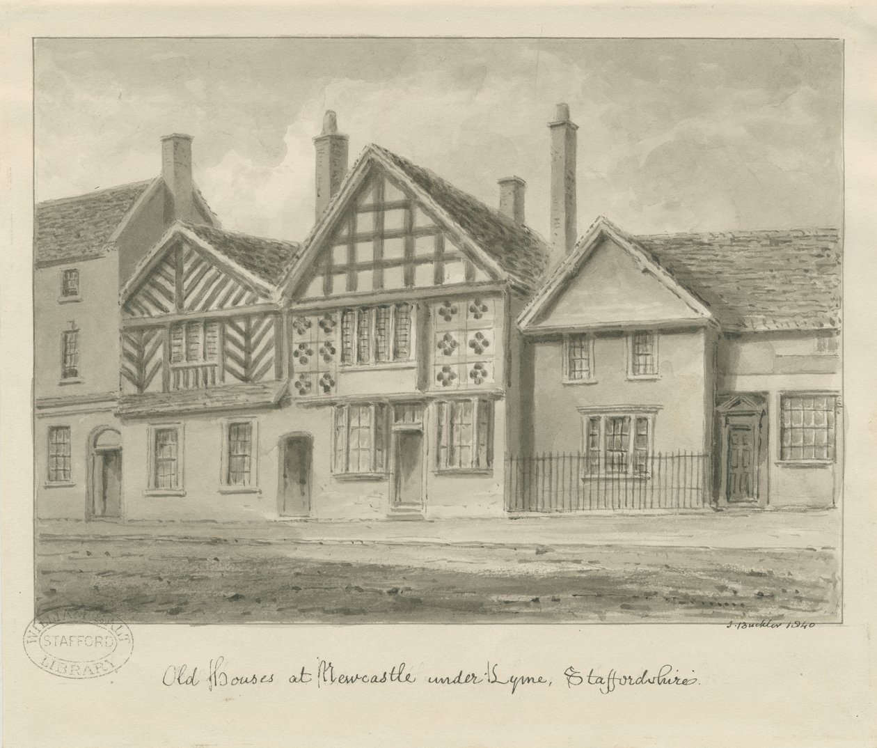 Newcastle-under-Lyme - Old Houses by John Buckler