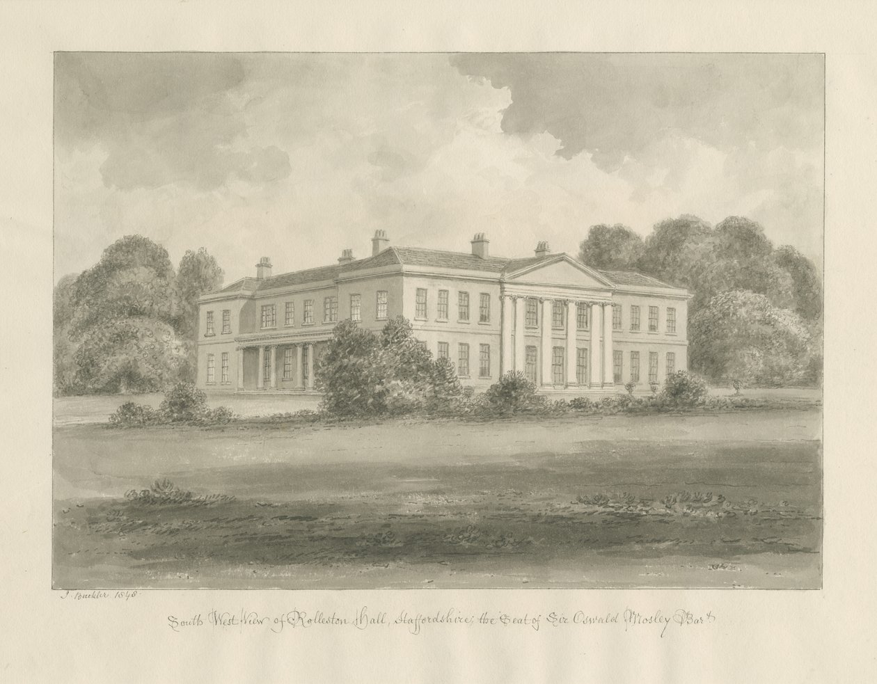 Rolleston Hall by John Buckler
