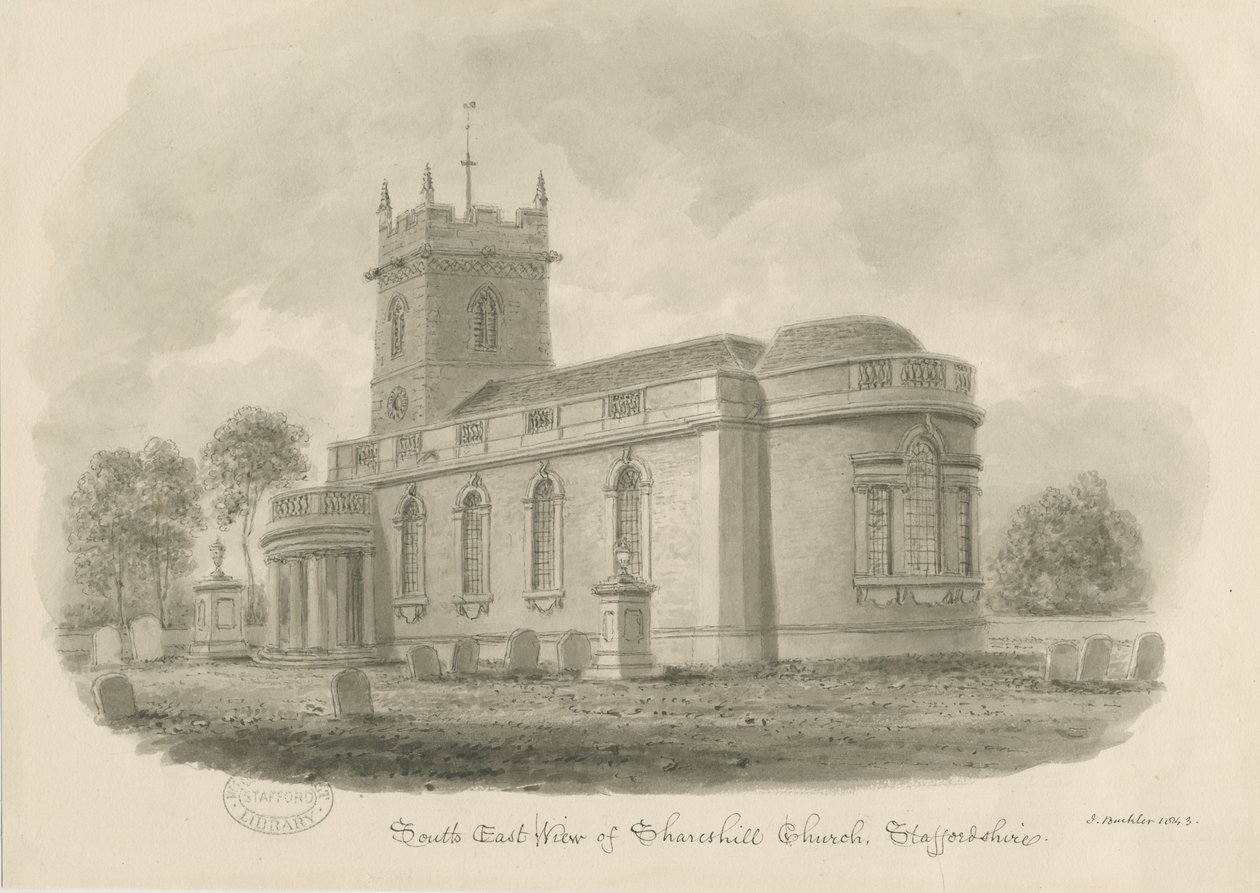 Shareshill Church by John Buckler