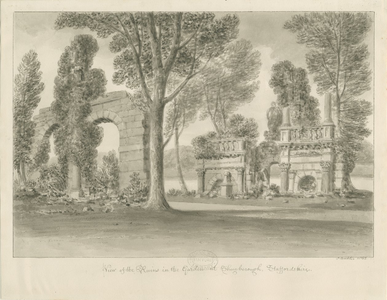 Shugborough - Ruins in Garden by John Buckler