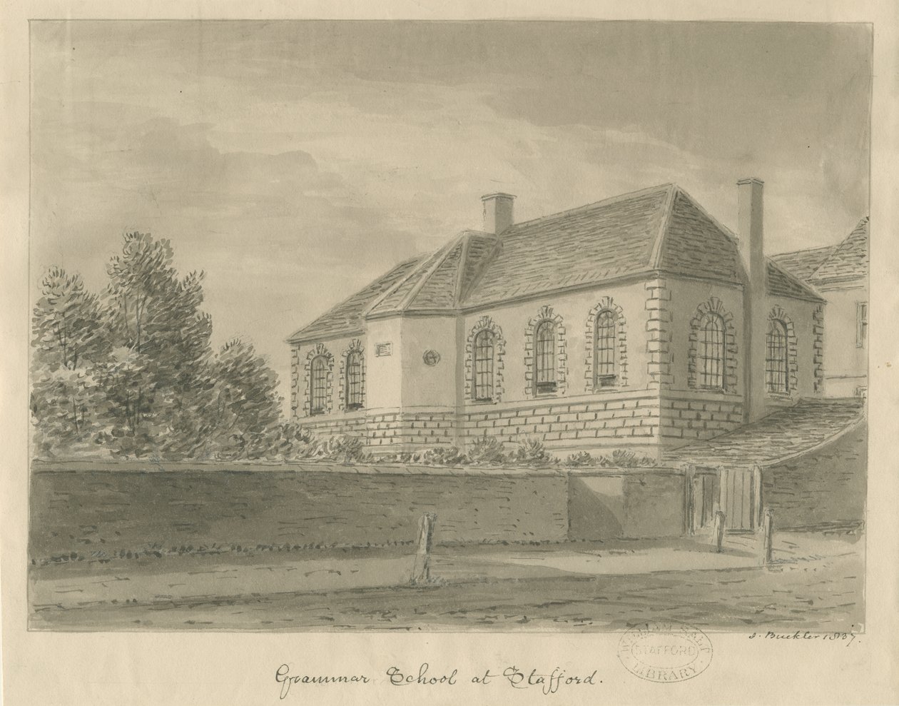 Stafford - Grammar School by John Buckler