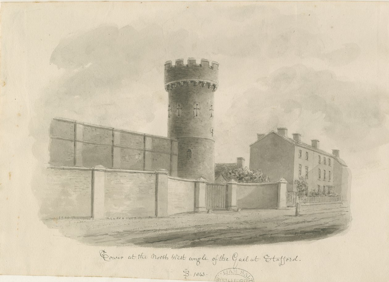 Stafford - Round Tower of the Gaol by John Buckler