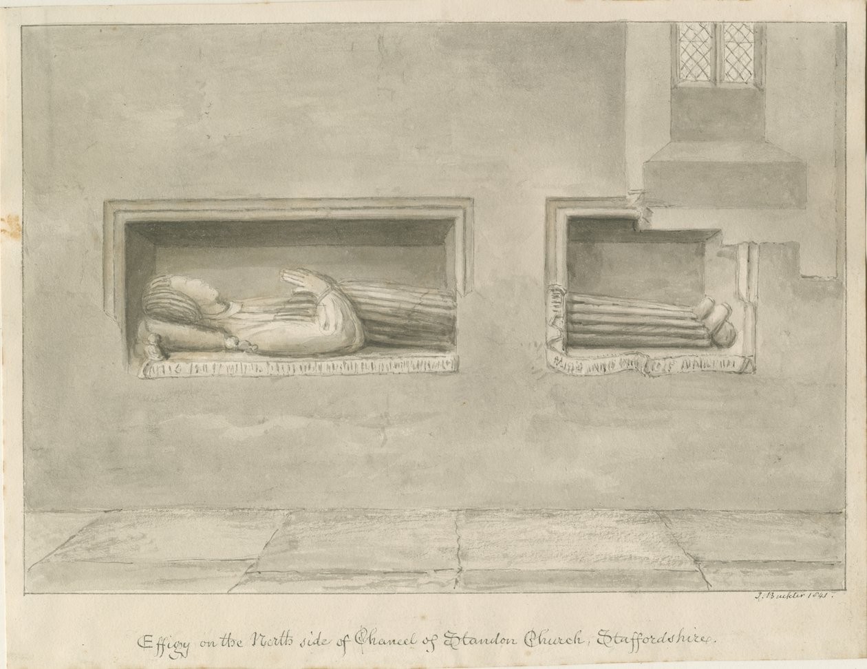 Standon Church - Wall Tomb to Nicholas Hyde by John Buckler