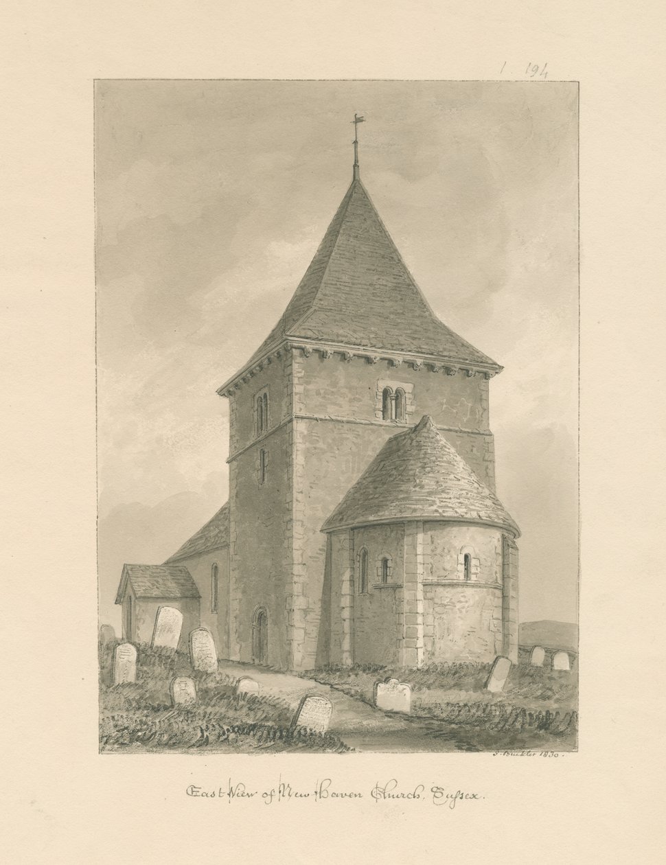 Sussex - Newhaven Church by John Buckler