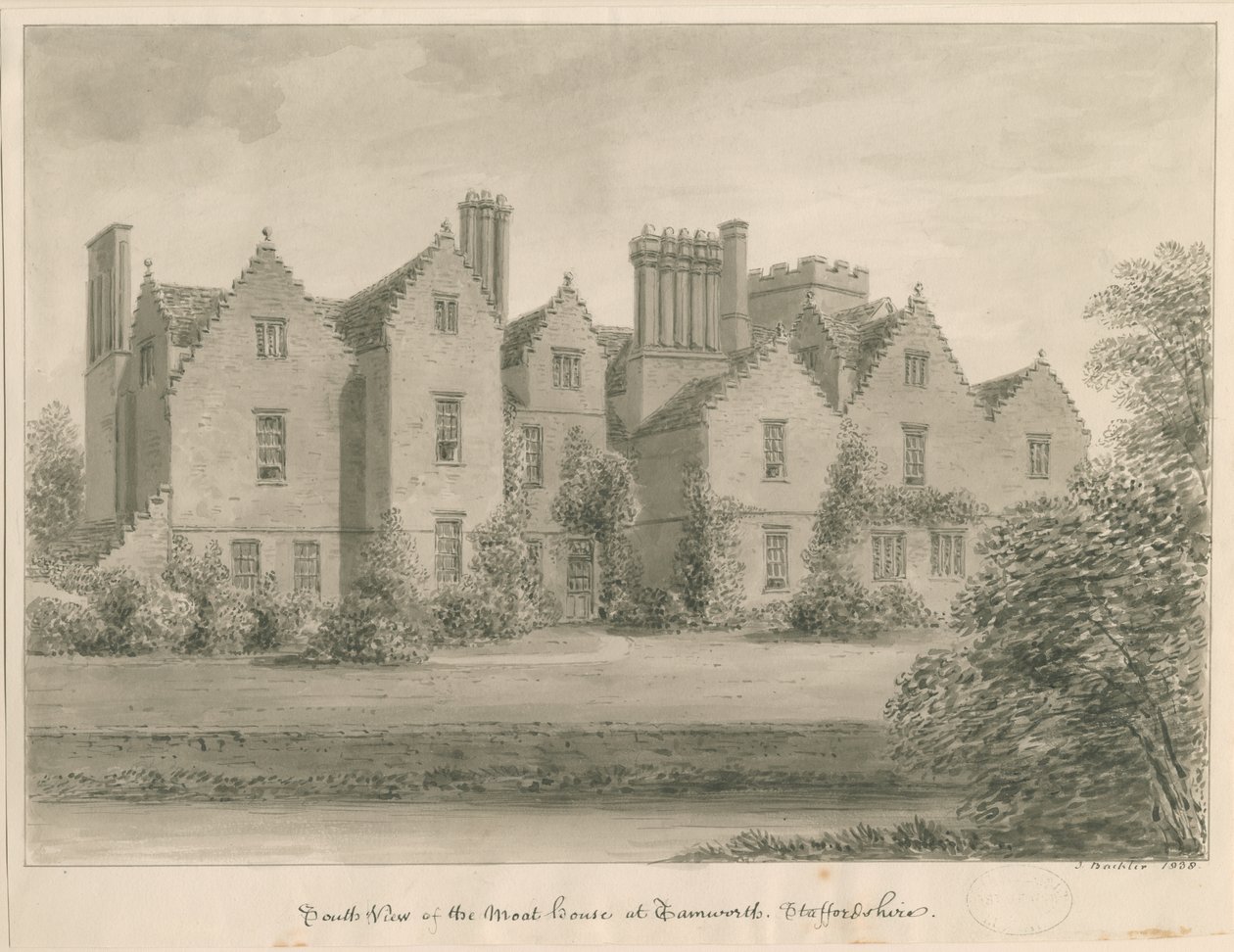 Tamworth - The Moat House by John Buckler