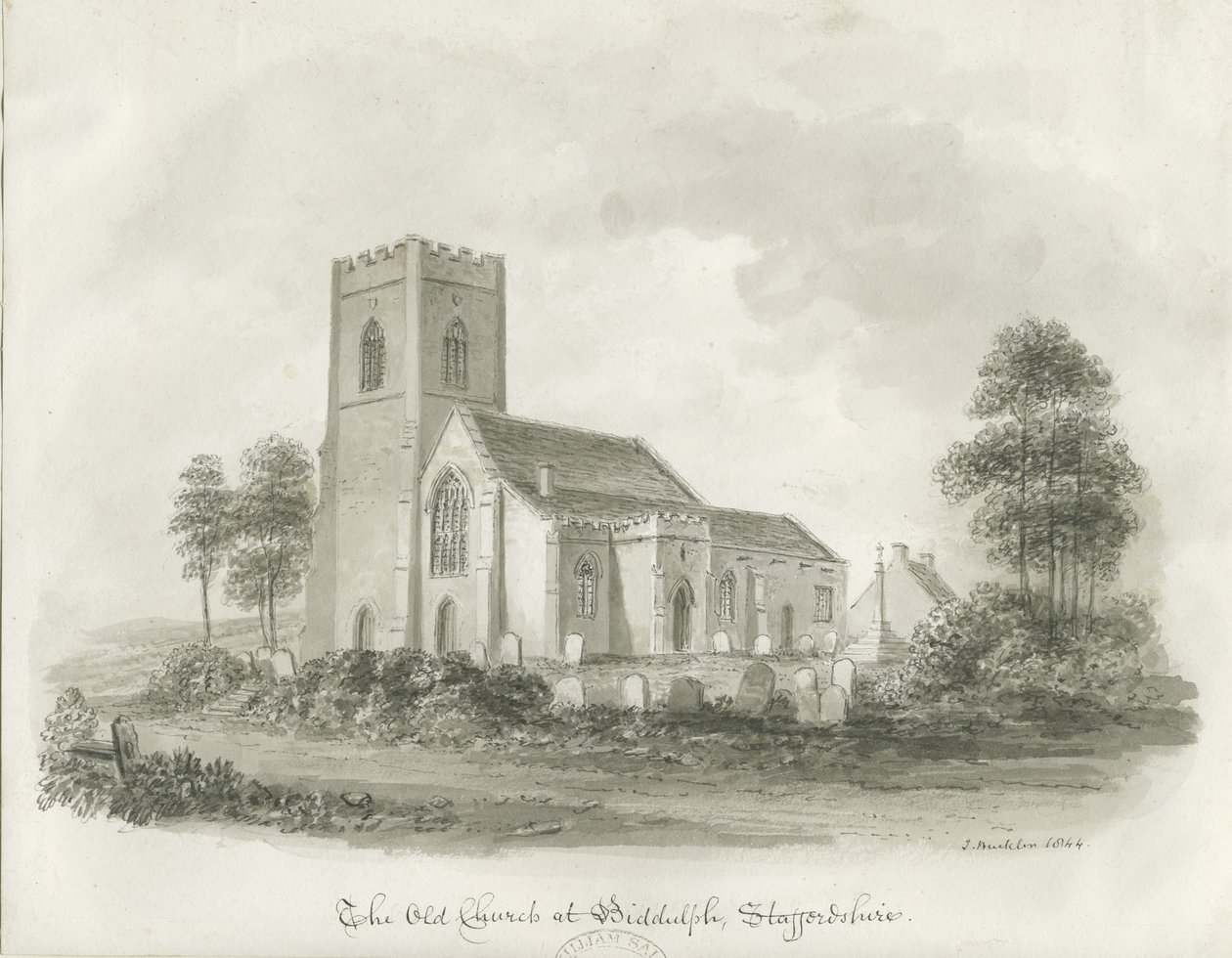 The Old Church at Biddulph, Staffordshire by John Buckler