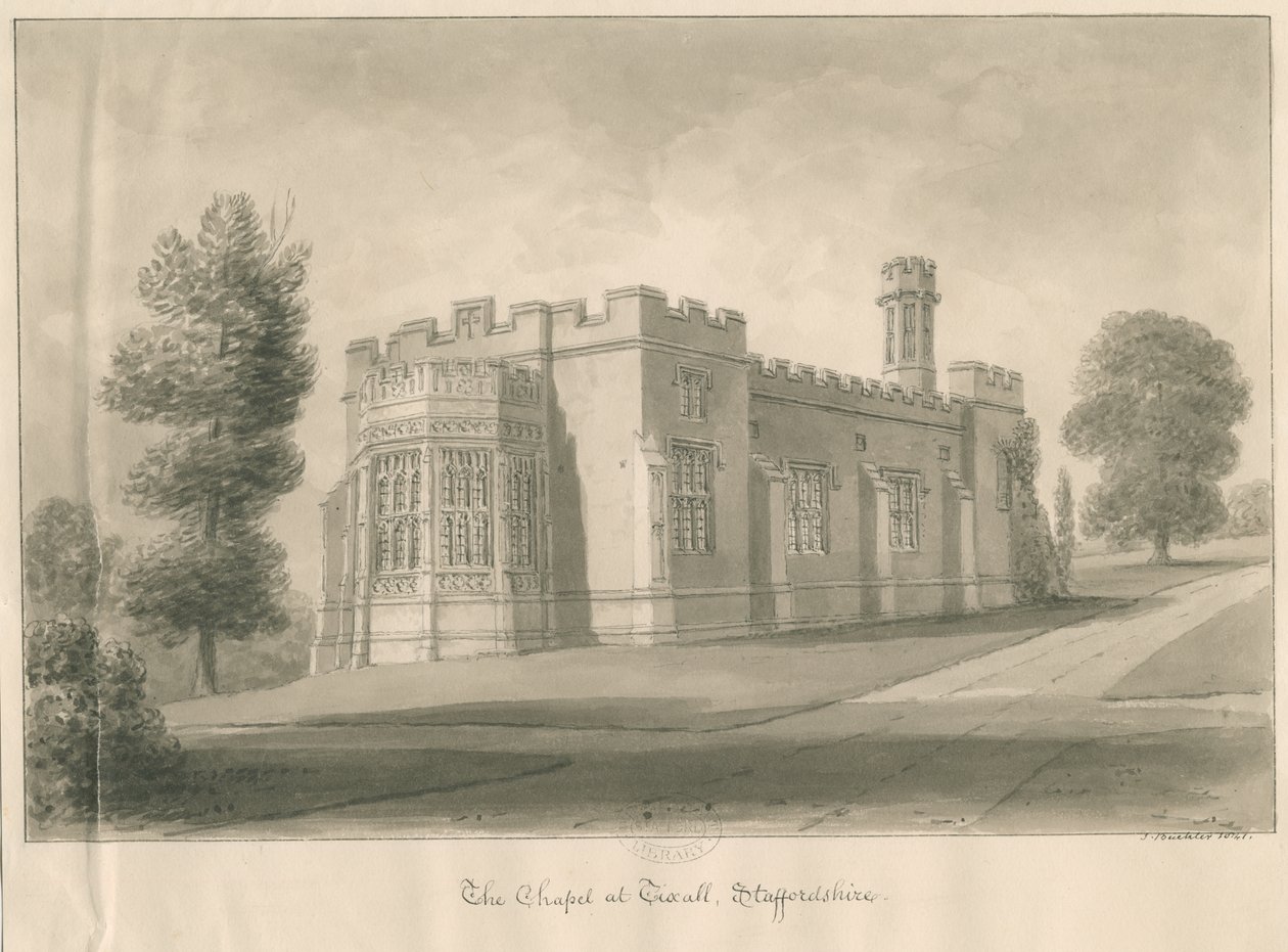 Chapel at Tixall Hall, Tixall by John Buckler