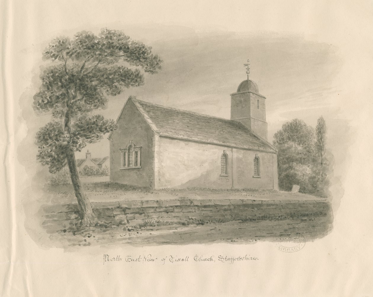 Tixall Church, nd [?1841] by John Buckler