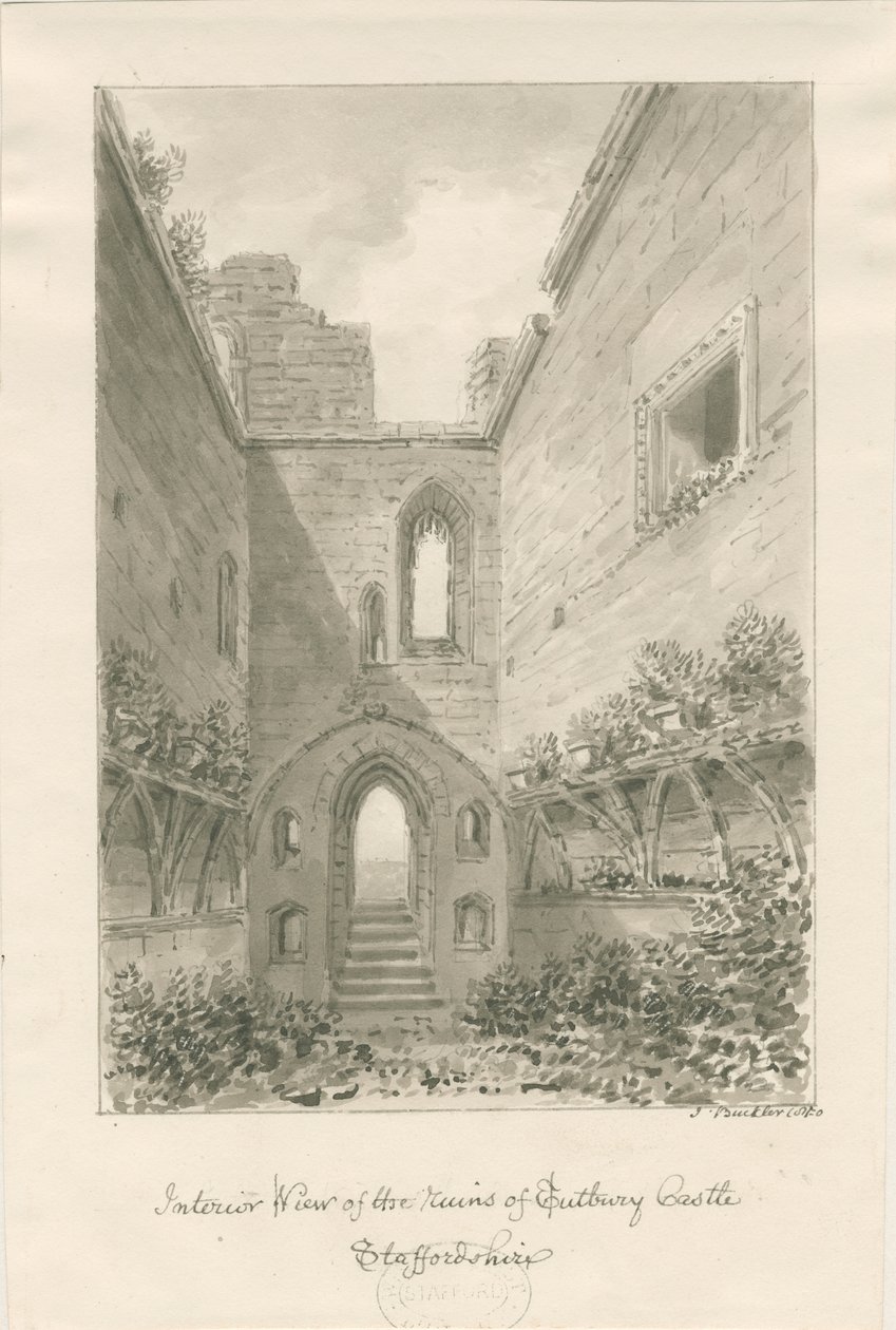 Tutbury Castle - Interior of Ruins by John Buckler