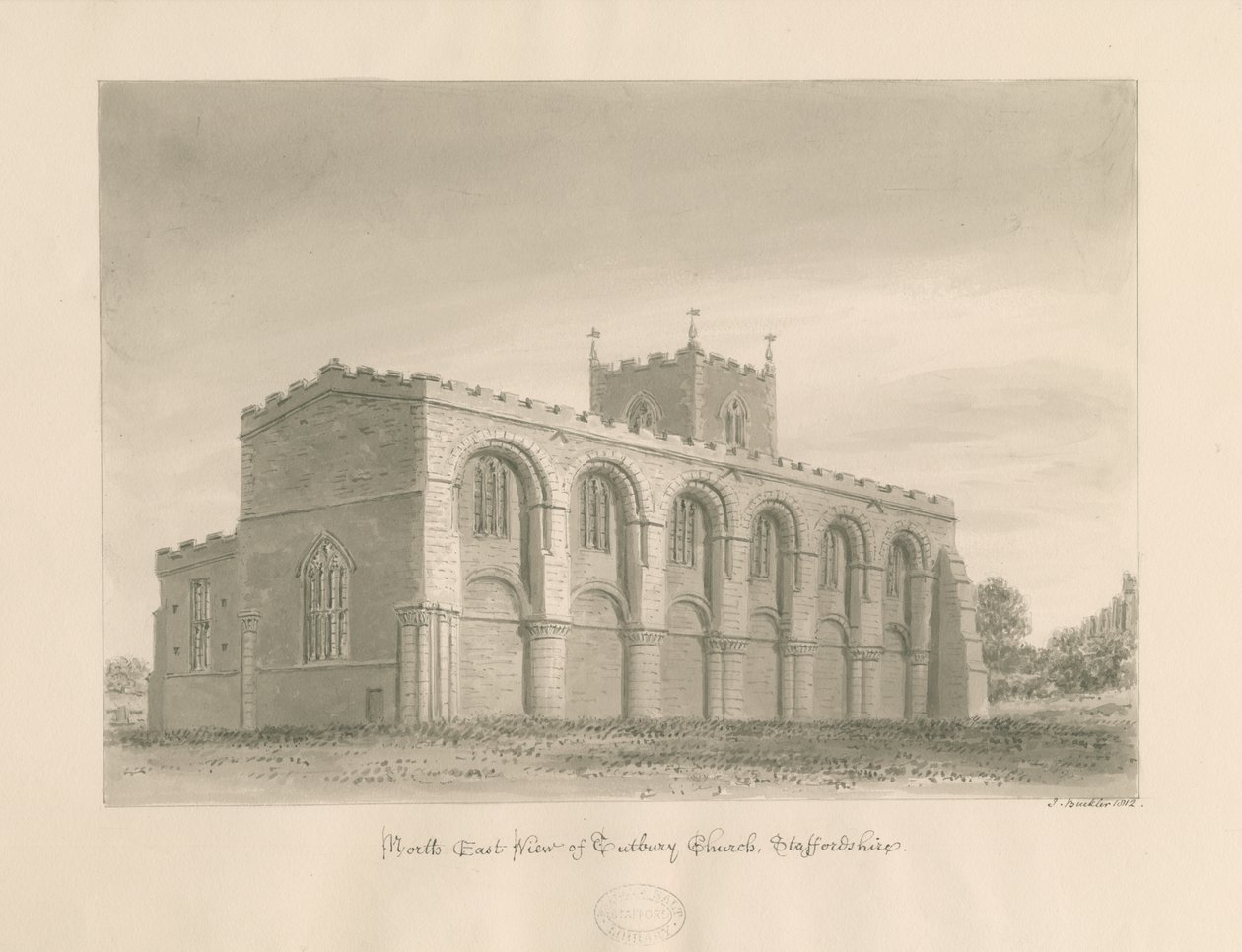 Tutbury Priory Church by John Buckler